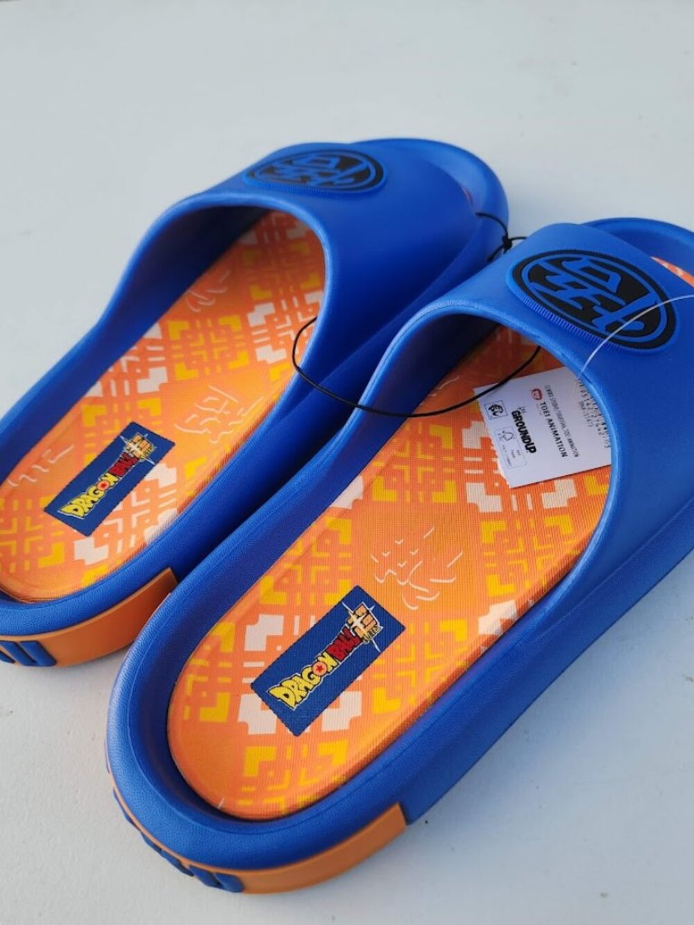 NEW DragonBall Z Dragon Ball Z Men’s Size 7 Slippers Sandals Slides Blue Orange